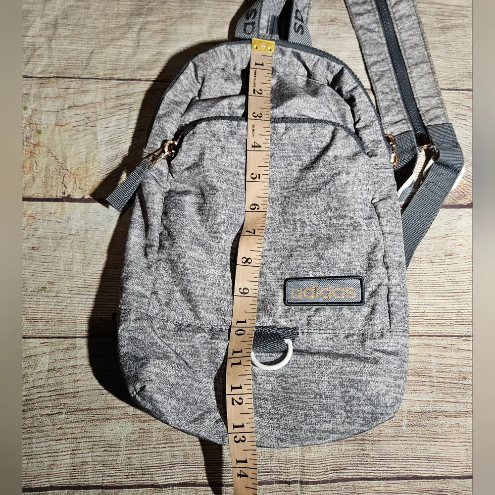 Adidas Essentials Jersey Gray Convertible Crossbody Sling Bag Backback